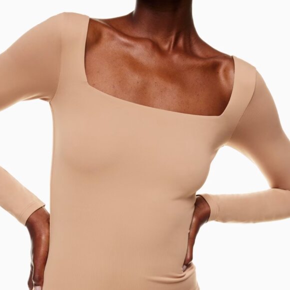 Aritzia Babaton Black Contour Squareneck Longsleeve Mini Dress size S - Picture 8 of 11